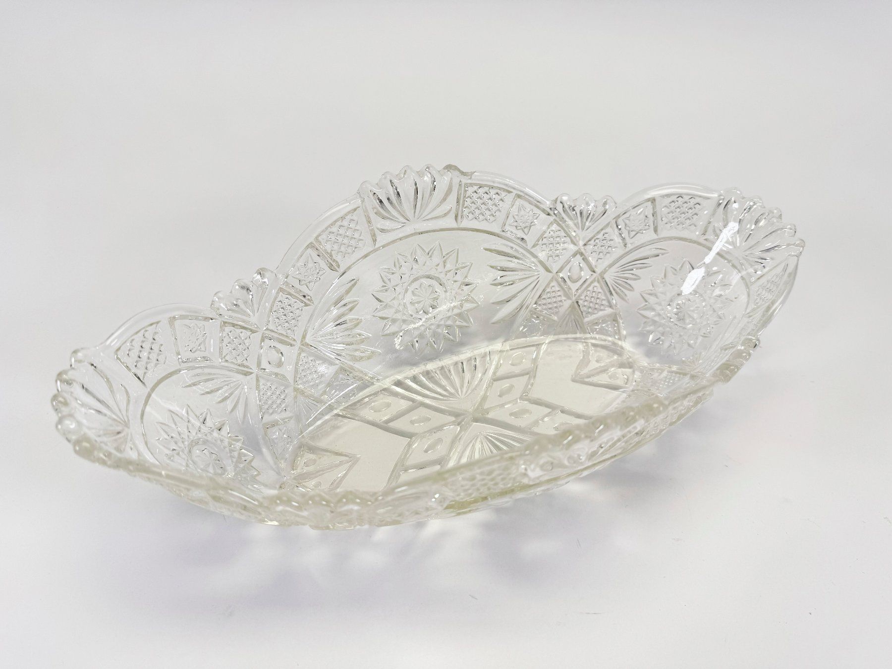 Piatti di portata: Jugendstil Glas-Schale & Glas-Platte mit Schliffdekor – Usato da Winterthur venduto da Anto-Bella 2