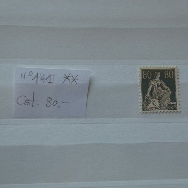 Alle Briefmarken: Nr. 141 ** HELVETIA mit Schwert – Neu (gemäss Beschreibung) aus Egliswil von Trens01