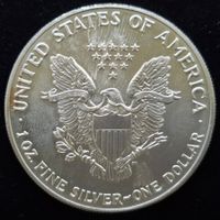 US $ American Eagle 1 Unze Silber 999/1000, 1991