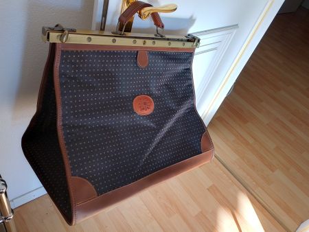 Elegante Leder Reisetasche Weekender Doktor Tasche Vintage!