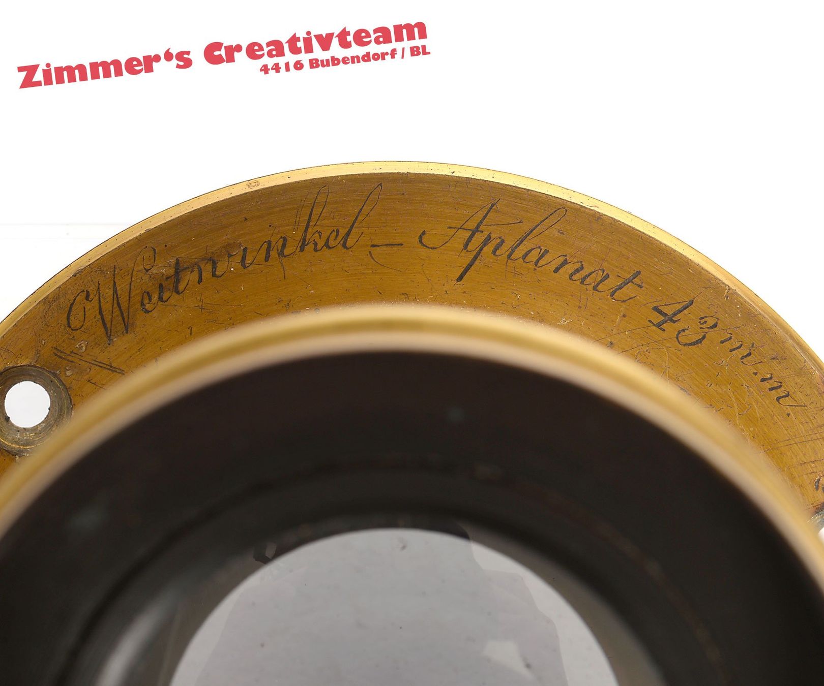 Obiettivi: Steinheil Weitwinkel Apanat 43mm, Messingobjektiv – Usato da Bubendorf venduto da zimmers_creativteam 2