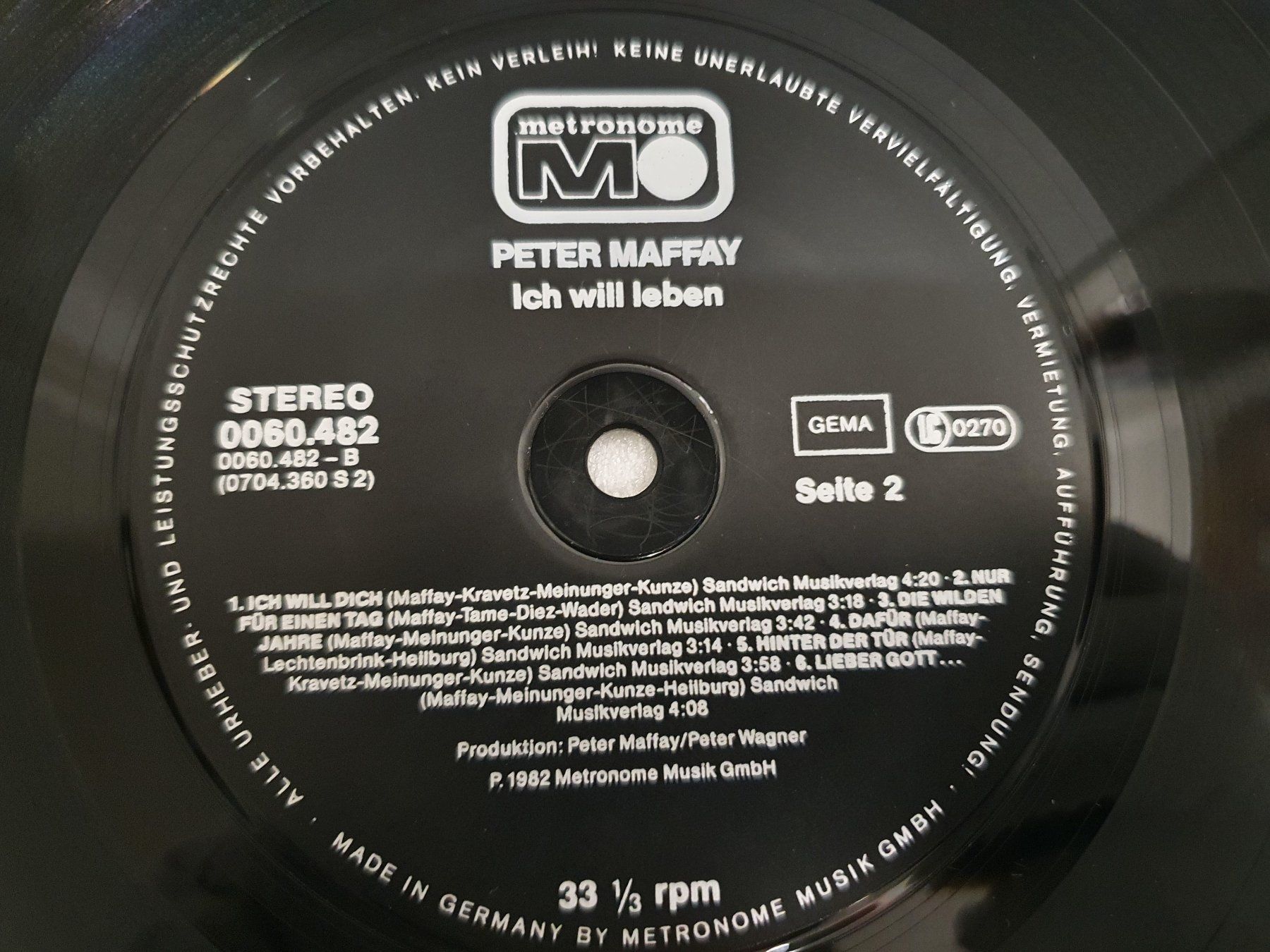 Dischi in vinile: Peter Maffay – Ich Will Leben – Usato da Uster venduto da Vinyl-Leidenschaft 6
