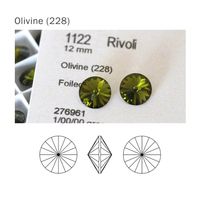 Swarovski / 1122 Rivoli / 12 mm (Olivine) 1 Stück