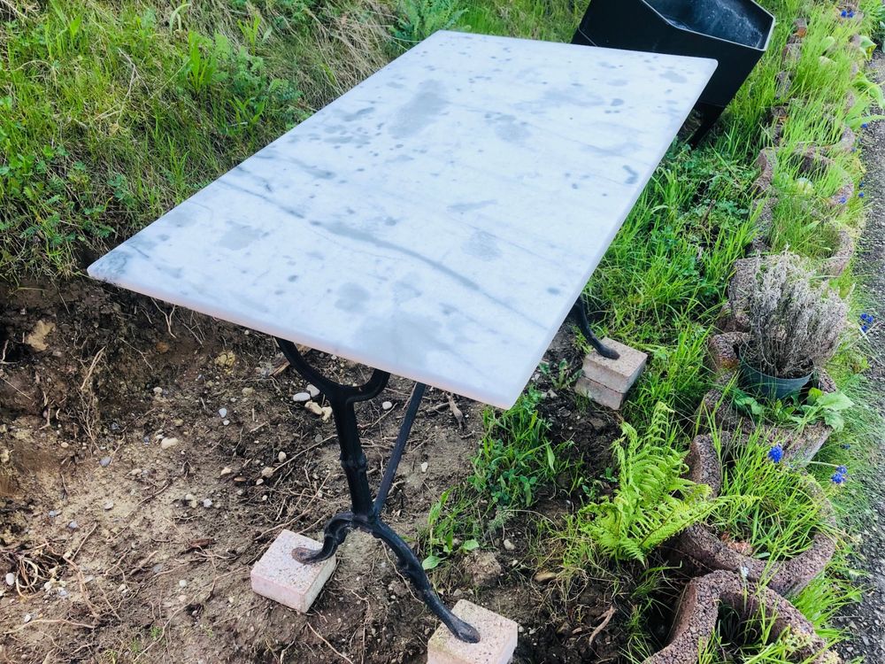 Marmortisch 100x60 cm Garten Gusseisen Beine Kaufen auf Ricardo