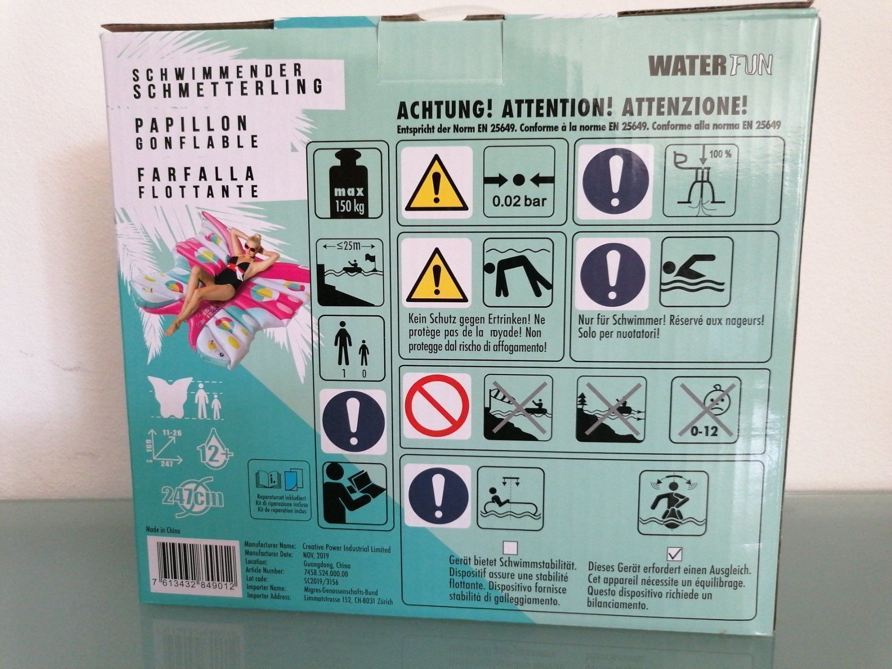 Piscine: Luftmatraze Schwimmender Schmetterling – Nuovo e nell'imballaggio originale da Bäch SZ venduto da Swissy46 1