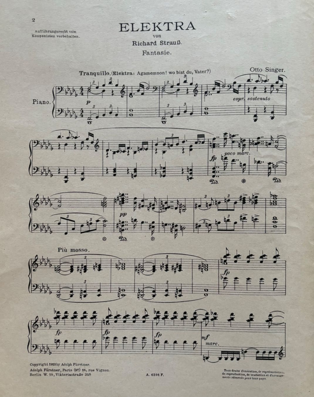 Dipinti: Lovis Corinth, 1908, Elektra, Operette, Lithographie – Usato da Frauenfeld venduto da Merk52 3