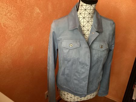 Damen Jacke in Lederoptik hellblau Grösse 38