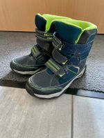 Kinder Winterschuhe, Gr. 31, dunkelblau/grau mit grün