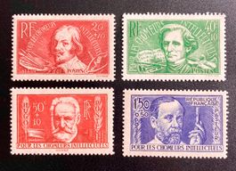 Frankreich, Wohlfahrtsmarken (1936), 4 Werte (*, mit Falz)