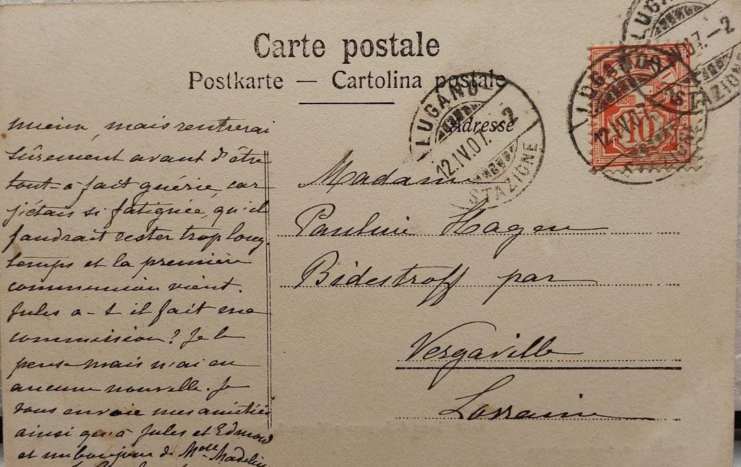 Cartes postales: LUGANO Lago e Monte San Salvatore - 1907 – D'occasion à Delémont par Domdom1 1