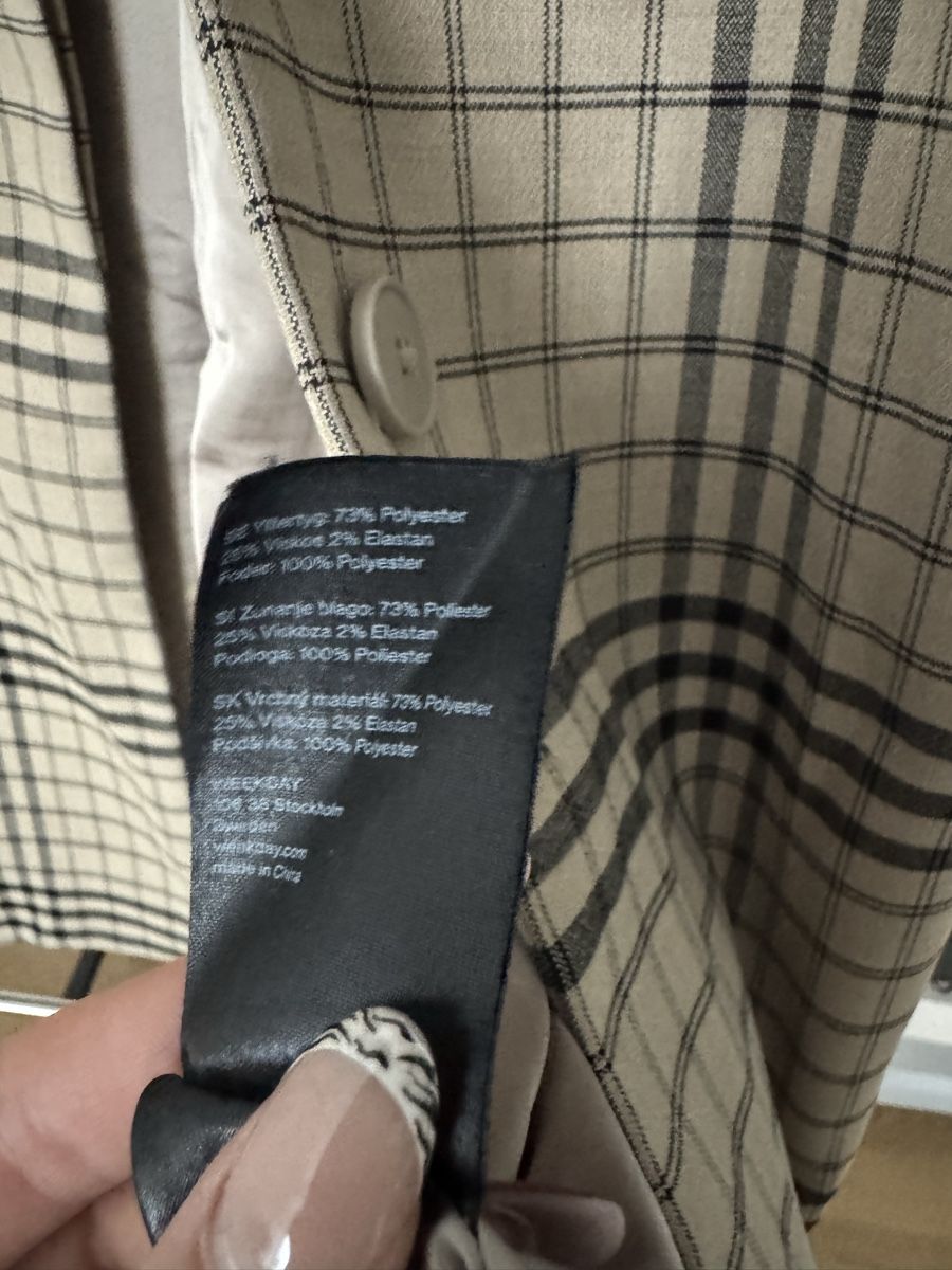 Weekday Mäntel: Damen-Mantel von WEEKDAY Modell Lond Checked Coat HINGUCKER – Gebraucht aus Gibswil von Engelsgleich 4