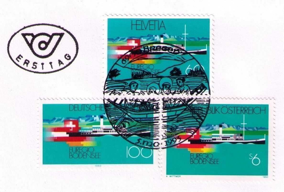 Tutti i francobolli: %AKTION%_1993_845_CH-D-A_FDC_O BREGENZ auf Schweizermarke !! – Usato da Marthalen venduto da Ch_quality 1