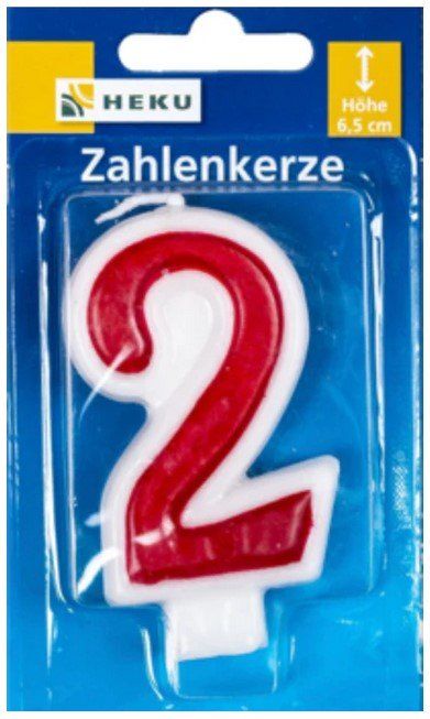 Kerzen: Zahlenkerze 6.5 cm 2 – Neu und originalverpackt aus Oensingen von Liquidations-Shop