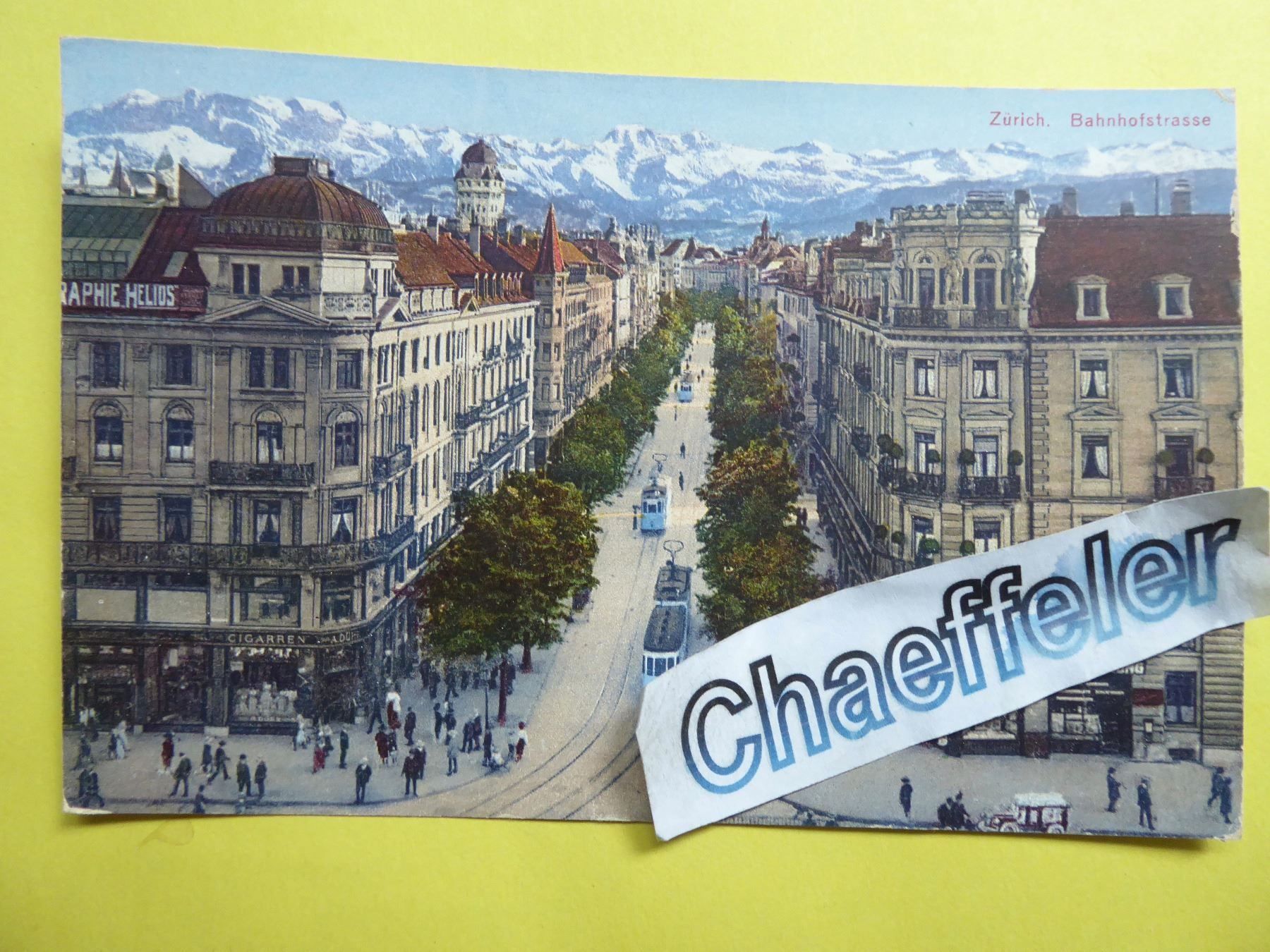 Cartoline postali: 1928 Zürich Bahnhofstrasse – Usato da Zürich venduto da Chaeffeler