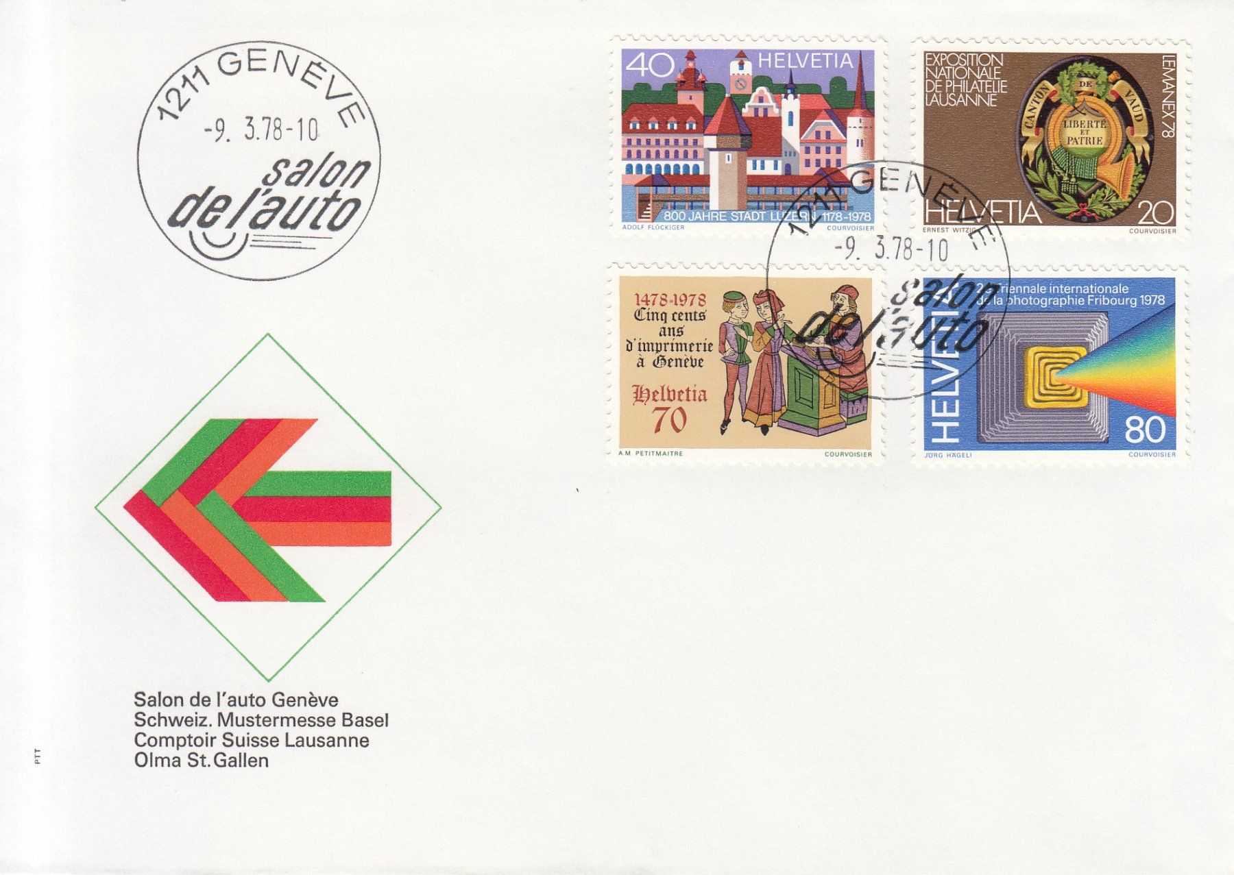 Alle Briefmarken: Sonderstempel SA. 46a Autosalon Genève 1978 – Gebraucht aus Bürglen TG von StampGraf