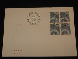 Werbemarken Europa FDC 1967 4-Block "Zahnräder"