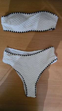 Bandeau Bikini-Set - M - Waffel-Struktur