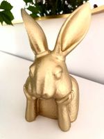 Hübsche Deko Hase goldig neu