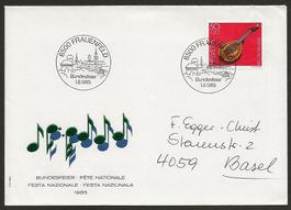 1985  Brief Bundesfeier, 1. August,  FRAUENFELD