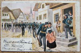 SCHLUMPF LITHO SCHWEIZER ARMEE 1902 - ABSCHIED