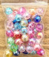 Acryl Bastelperlen bunt glänzend, 8mm, ca 30 Stück