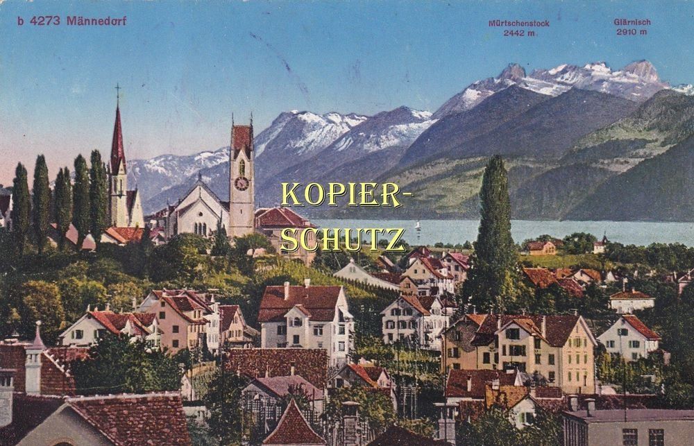 Cartoline postali: AK Männedorf, Stempel Feldbach, 1927 – Usato da Stäfa venduto da Hannahsita14