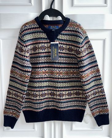 Ralph Lauren children’s fair isle wool sweater 10 12 Y NEW