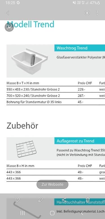 Romay Spülbecken & Waschbecken: Neuweriges Waschbecken/Waschtrog Romay – Gebraucht aus Niederwil AG von Acantik 3