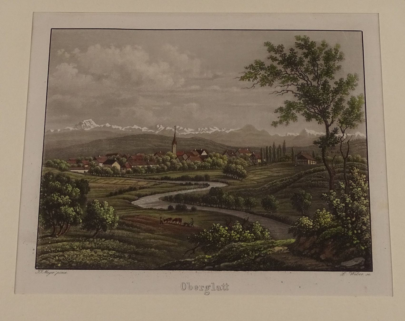 Incisioni: OBERGLATT, AQUATINTA 1856 – Usato da Grüningen venduto da Kartensammler 1