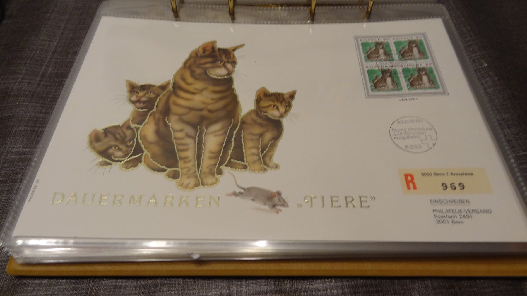 Tutti i francobolli: FDC 1990 Luxusbrief Dauermarken Tiere Katze – Usato da Olten venduto da pechsisa1