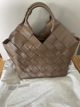 CALAJADE Tasche Leder geflochten braun NEU