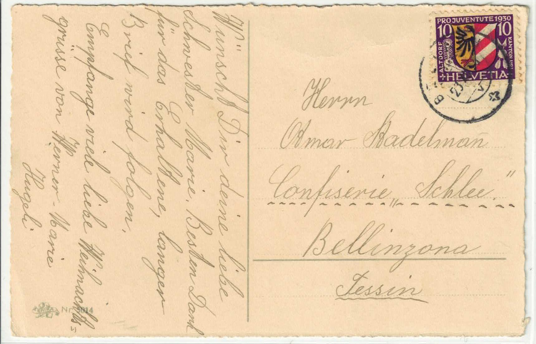 Cartoline postali: Fröhliche Weihnachten - 2 Kinder mit Schlitten – Usato da Ettingen venduto da Kartenplanet 1
