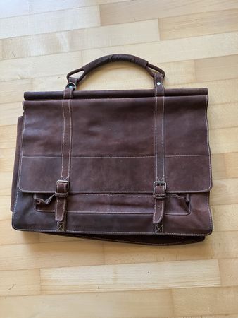 Grosse Vintage Messengertasche Rauleder