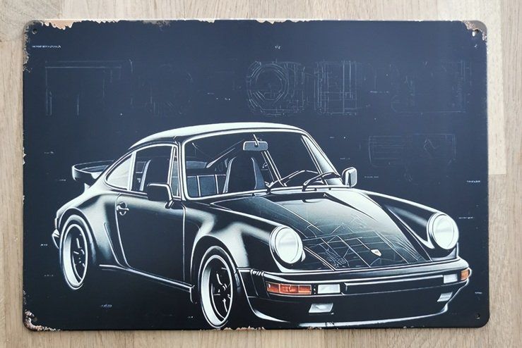 Porsche Schilder: PORSCHE  -  Blechschild  (neu/OVP) – Neu und originalverpackt aus Wilen b. Wollerau von morethanmusic
