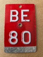 Velonummer BE 80 plaque velo