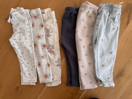 Mädchen Hosen/ Leggins, Thermohosen 6 Stück Grösse 86