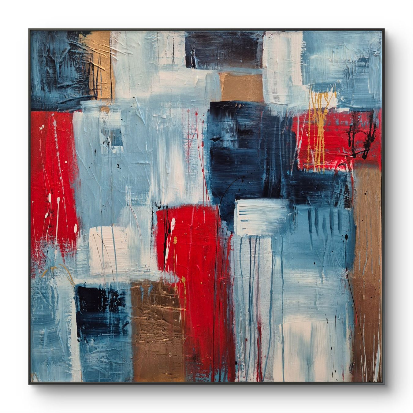 Gemälde: Originales abstraktes Bild 80x80cm mit Rahmen – Neu (gemäss Beschreibung) aus Urdorf von Contra8 1