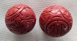 Chinesische Cinnabar Lack Kugeln, Durchmesser 4,5cm