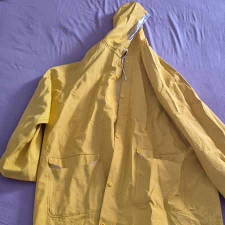 ALLES MUSS RAUS!!! Regenjacke gelb Kapuze gebraucht