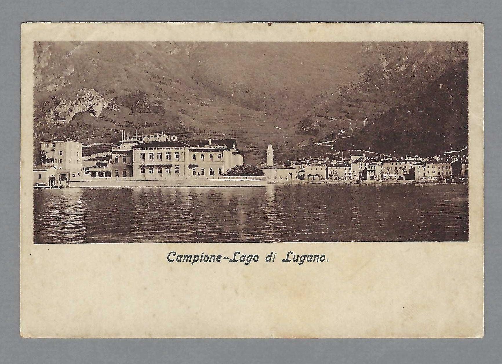 Cartoline postali: 1920 CAMPIONE CON CASINÒ – Usato da Pura venduto da ulisse1957