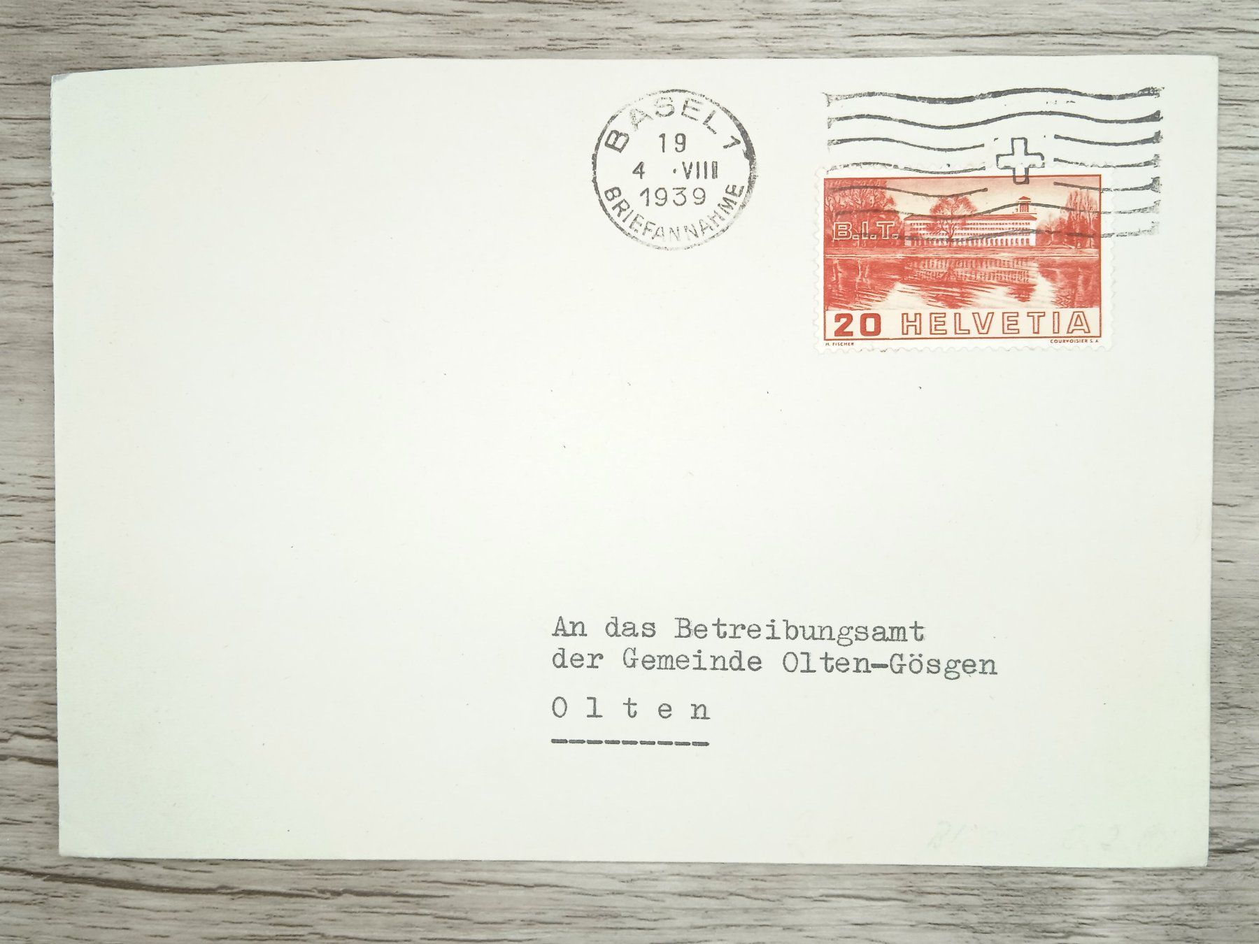 Tutti i francobolli: TR70 Enveloppe + Timbre Suisse 1939 – Usato da Cousset venduto da Patrick_Collections