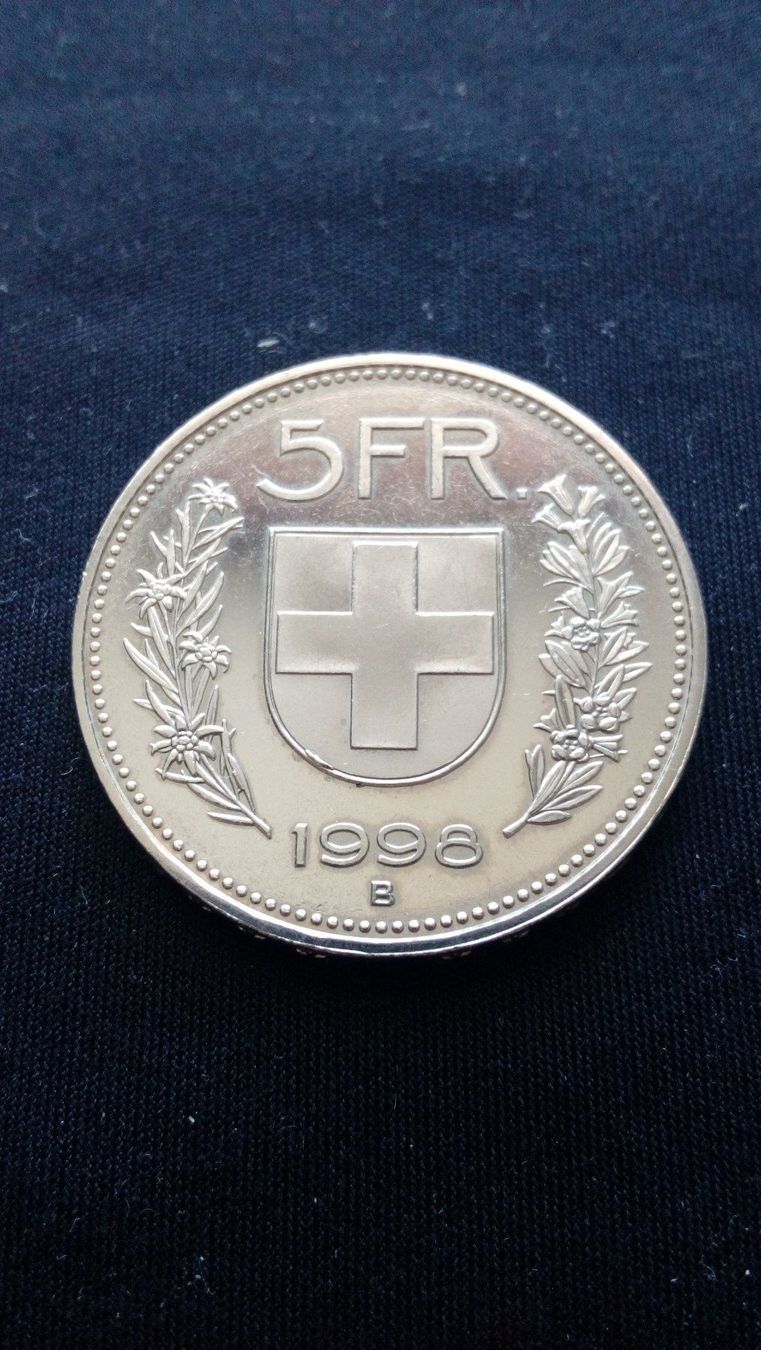 Tutti le monete: Schweiz 5 Franken 1998fast unz – Usato da Neuchâtel venduto da karlpierrino