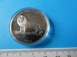 Congo 2003, 5 Francs - Löwe, Sondermünze PP