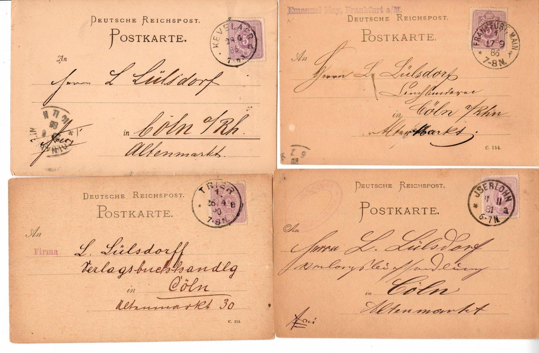 Alle Briefmarken: 4 PK; deutsche Reichspost – Gebraucht aus Wolhusen von Curver9
