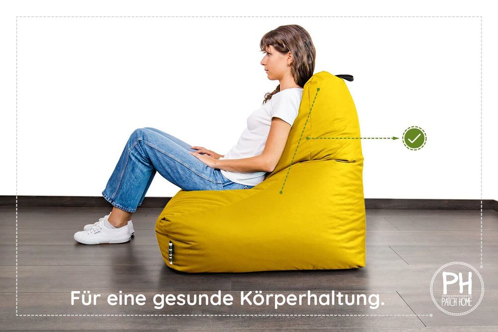 Sessel: XXL Sitzsack Lounge Sessel Gamer Sitzkissen gelb – Neu und originalverpackt aus Wallenwil von toesstal-vertrieb 3