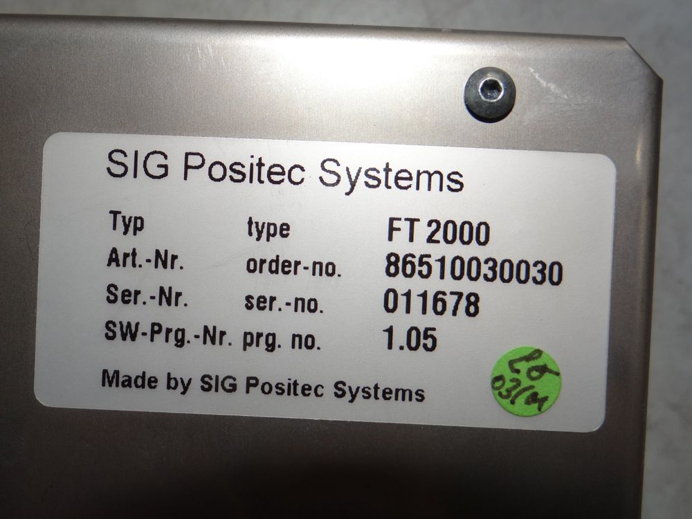 Bedienteil SIG Positec Systems FT2000 (Gebraucht) in Ulisbach für CHF ...