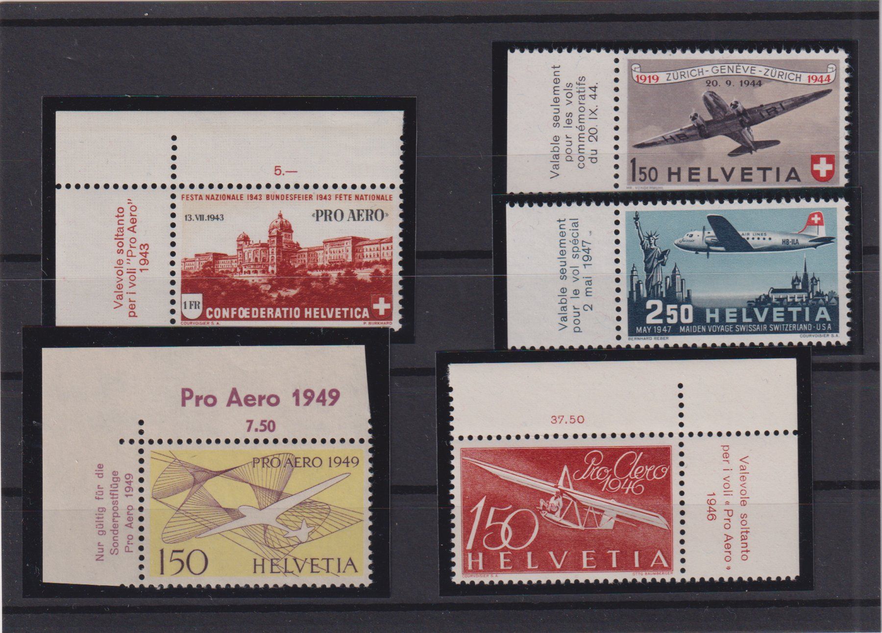 Tous les timbres: Flugpost Werte postfrisch** Bogenrand / Bogenecken !! – D'occasion à Bibern SH par Heinibuehrer