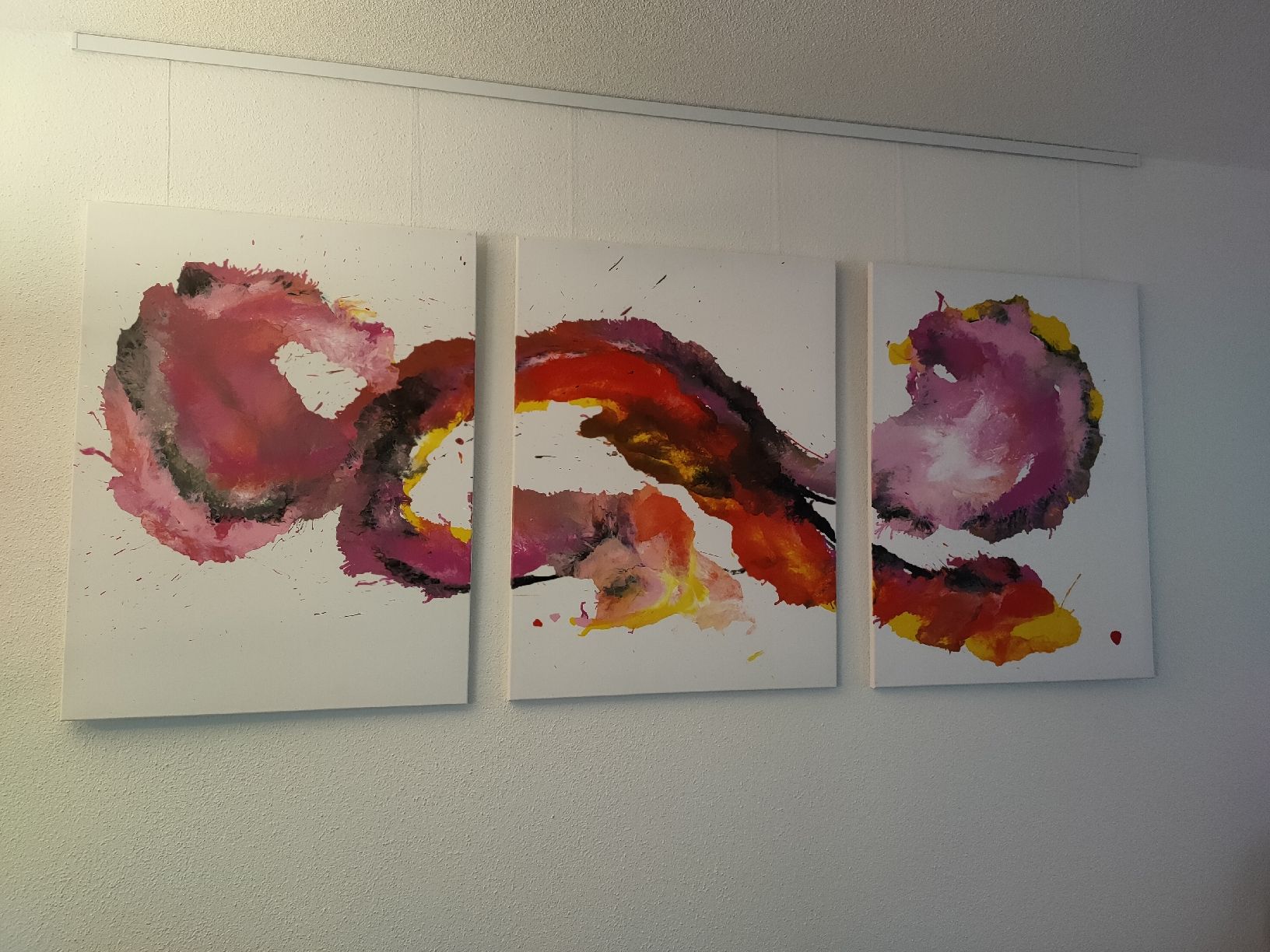 Dipinti: 3er Set Gemälde, abstrakte Kunst, Wandbild, Herbstfarben – Usato da Oberrohrdorf venduto da Karin84