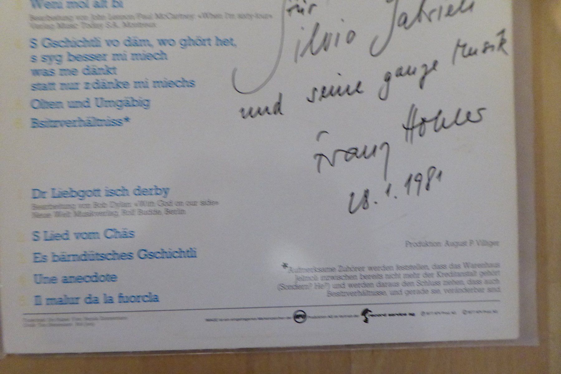 Dischi in vinile: 2x LP Franz Hohler – Usato da Allschwil venduto da Summelsarium 5