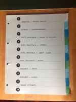 Intercalaires de classement Recette pour fourre plastique
